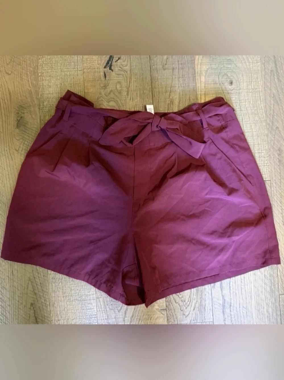 RBX Paperbag High Rise Shorts Size Large Burgandy Red